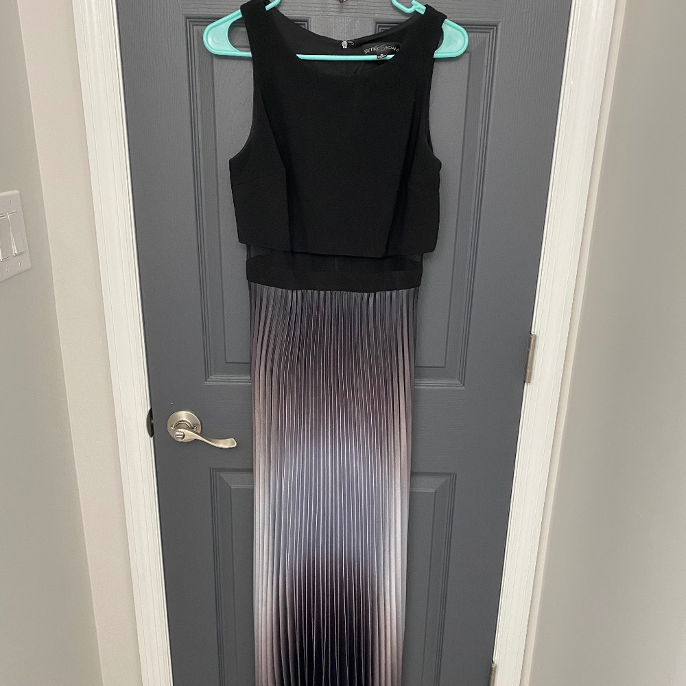 Black/silver formal gown (Betsy & Adam)